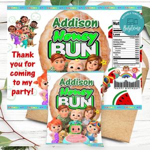 Cocomelon Honeybun Snack Bag Digital File Printable Instant Download
