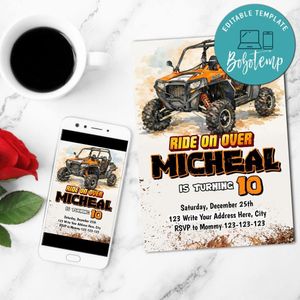 Rzr Invitation Customizable Template to Print at Home Instant Download