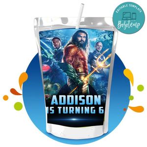Aquaman 2 Capri Sun Birthday Labels Digital File Printable Instant Download