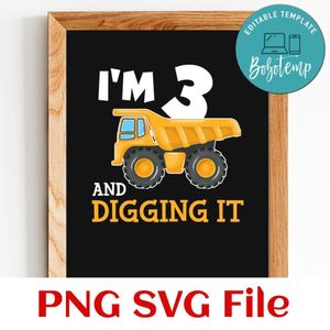 Birthday Construction Boy PNG file template