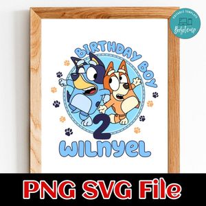 Bluey Birthday Boy Customer request PNG file template