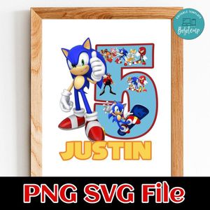 Sonic Birthday 5 1 Customer request PNG file template