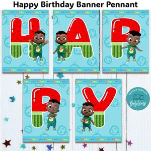 Cocomelon Cody Banner Pennant Digital File Template Instant Download