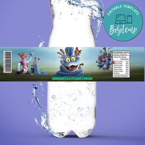 Zootopia 2 Birthday Water Bottle Label Template to Print at Home Instant Download