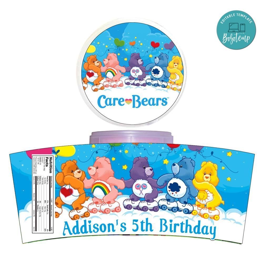 Care Bears Cotton Candy Label Template To Print At Home Instant Download