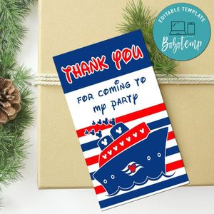 Disney Cruise Thank You Tag Customizable Template To Print At Home Instant Download