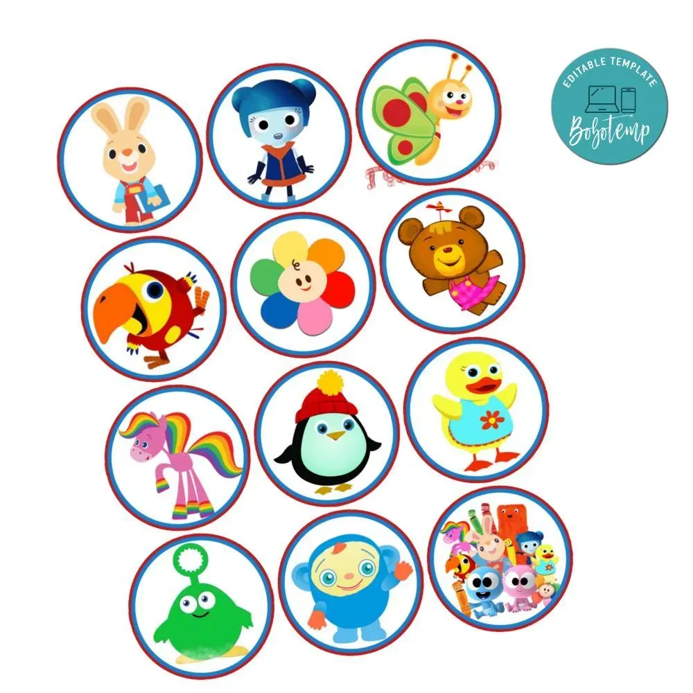 Baby First Tv Cupcake Toppers Template Printable Instant Download ...