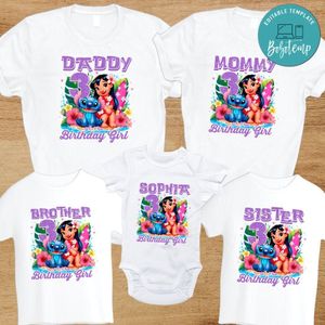 Lilo & Stitch Hawaiian Family Birthday Party T-Shirt