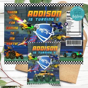 Rocket League Birthday Party Chip Bag Digital File Printable Instant Download