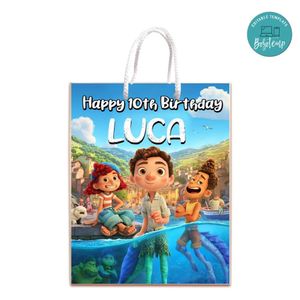 Disney Pixar Luca Gift Bag Label Template Printable Instant Download