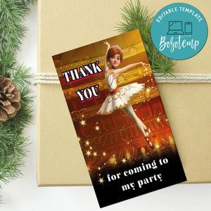 Ballerina Thank You Tag Customizable Template To Print At Home Instant Download