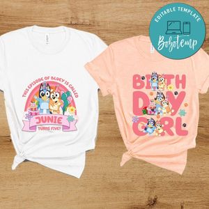Bluey Birth day Girl Customer request PNG file template