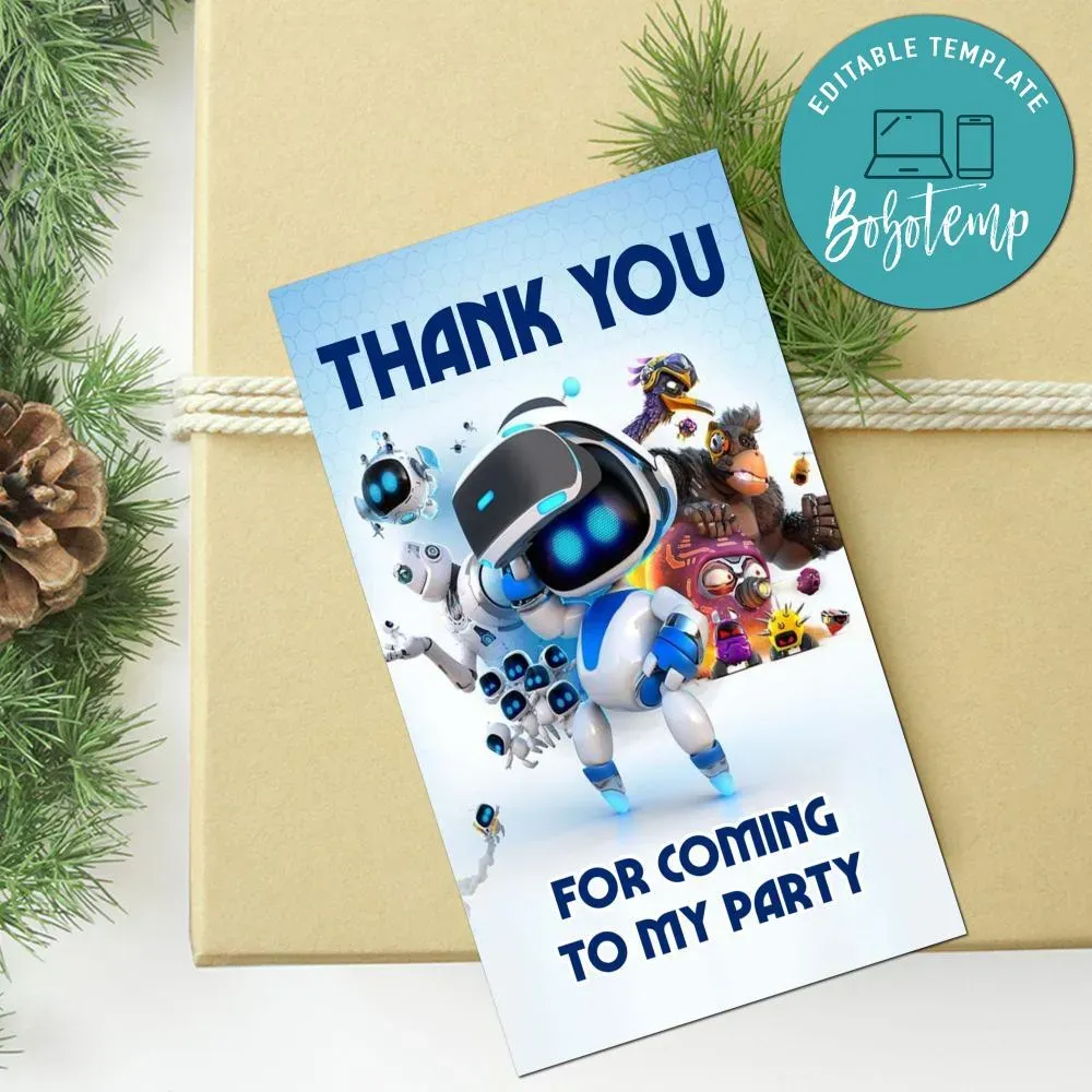 Astro Bot Thank You Tag Customizable Template | Bobotemp
