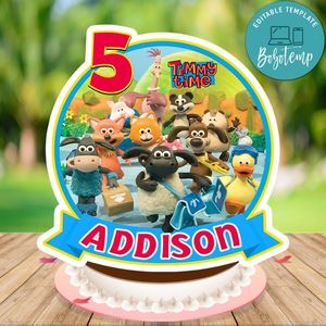 Timmy Time Birthday Cake Topper Template Printable Instant Download