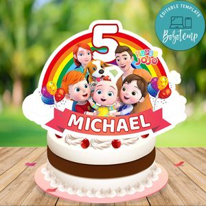 Super jojo Cake Topper Template Printable Instant Download