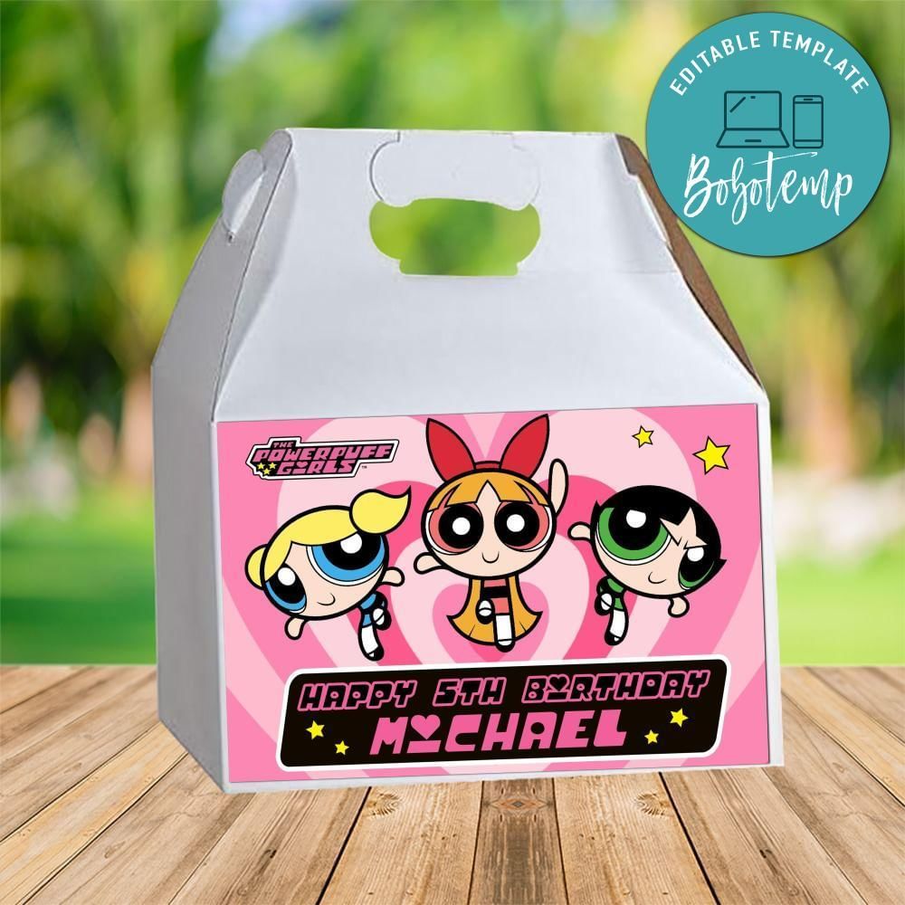 Powerpuff Gable Box Digital File Printable Instant Download