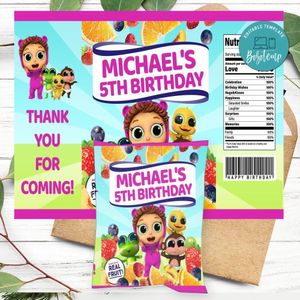 Baby Joy Joy Birthday Party Fruit Snack Bag Digital File Printable Instant Download