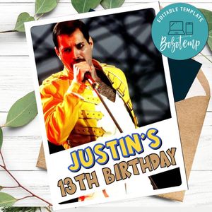 Freddie Mercury Queen Personalized Birthday Card