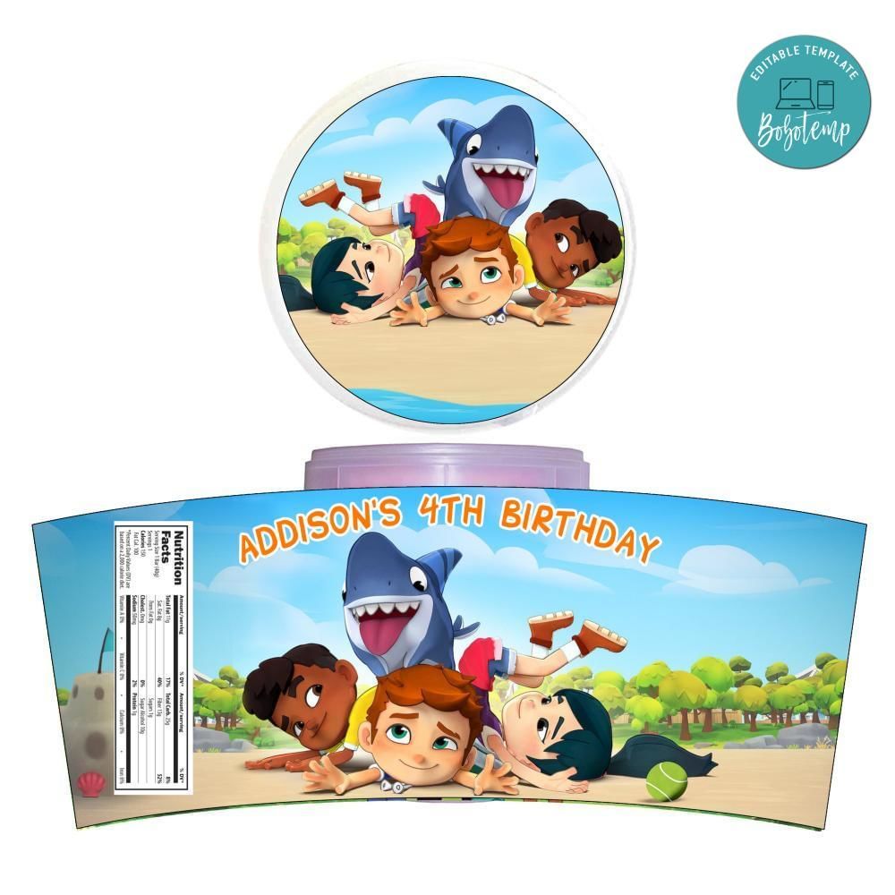 Sharkdog Cotton Candy Label Template To Print At Home Instant Download