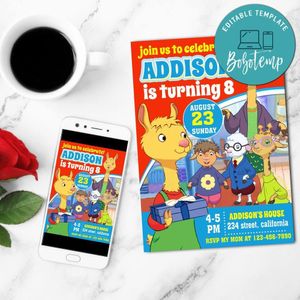 Llama Llama Mobile Invite Customizable Template Instant Download