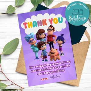 Kazoops Thank You Card Customizable Template To Print At Home Instant Download
