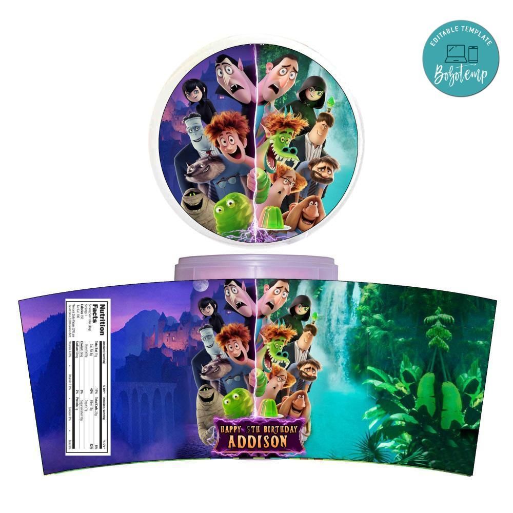 Hotel Transylvania 4 Cotton Candy Label Template To Print At Home Instant Download