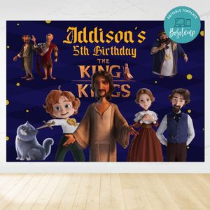 The King Of Kings Birthday Backdrop Digital File Template Instant Download