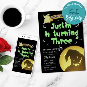 Oogie Boogie Invitation Customizable Template to Print at Home Instant Download