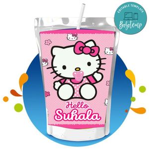 Hello Kitty Baby Shower Capri Sun Birthday Label Digital File Printable Instant Download