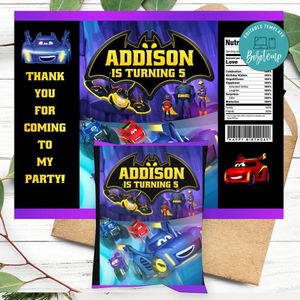 Batwheels Birthday Party Chip Bag Digital File Printable Instant Download