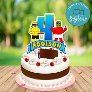 Sunny And Melon Cake Topper Template Printable Instant Download