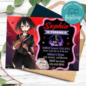Kurome Invitation Customizable Template to Print at Home Instant Download