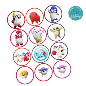 Badanamu Cupcake Toppers Template Printable Instant Download