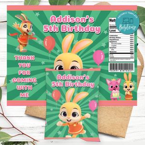 Jeni pinkfong Birthday Party Chip Bag Digital File Printable Instant Download