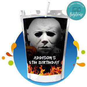 Michael Myers Capri Sun Birthday Label Digital File Printable Instant Download