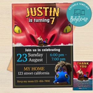 The Sea Beast Invitation Template Free Thank You Card Printable