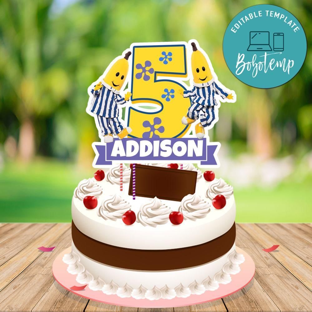 Bananas In Pyjamas Cake Topper Template Printable Instant Download