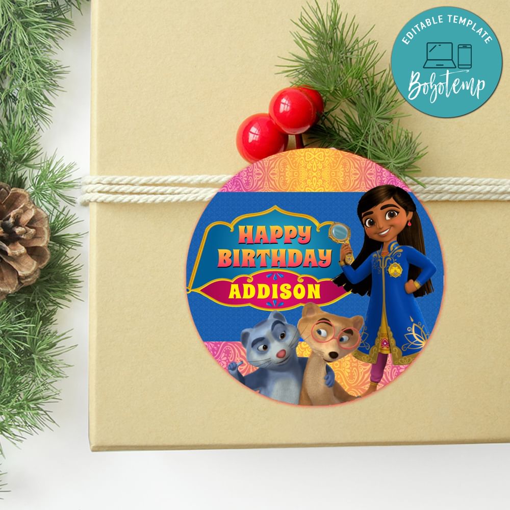 Mira Royal Detective Circle Sticker Template Customizable DIY | Bobotemp