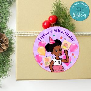 Gracie's Corner Circle Sticker Template Customizable to Print at Home Instant Download