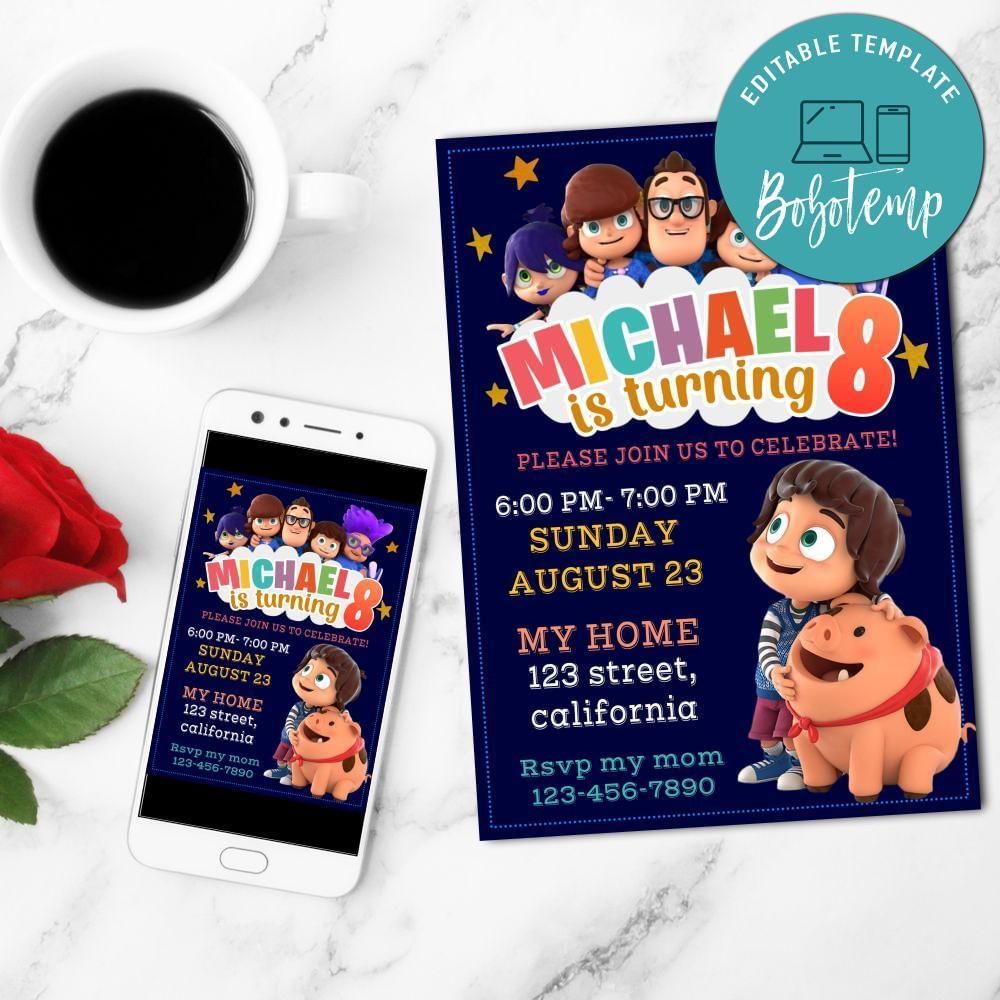 Kazoops Mobile Invite Customizable Template Instant Download