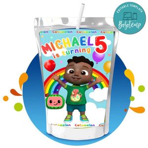 Cocomelon Cody Capri Sun Birthday Labels Digital File Printable Instant Download