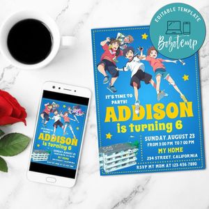 Drifting Home Birthday Flyer Customizable Template to Print at Home Instant Download