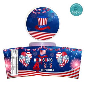 4th Of July Cotton Candy Label Template To Print At Home Instant Download