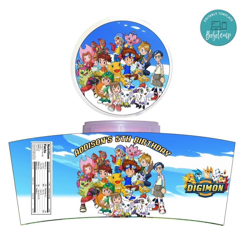 Digimon Cotton Candy Label Template To Print At Home Instant Download