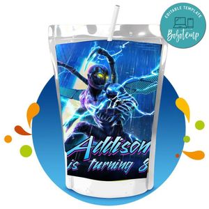 Blue beetle Capri Sun Birthday Labels Digital File Printable Instant Download