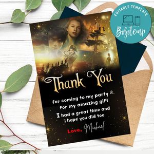 Peter Pan & Wendy 2023 Thank You Card Customizable Template To Print At Home Instant Download