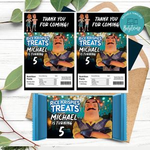 Hello neighbor Rice Krispies Treats Template Printable Instant Download