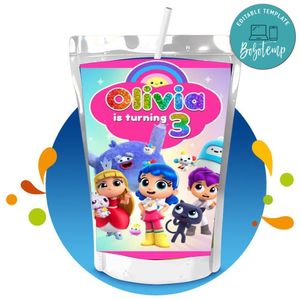 True and the Rainbow Kingdom Capri Sun Birthday Labels Digital File Printable Instant Download