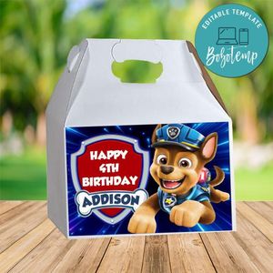 Chase Paw Patrol Gable Box Digital File Printable Instant Download