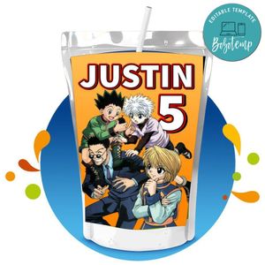 Hunter x Capri Sun Birthday Labels Digital File Printable Instant Download
